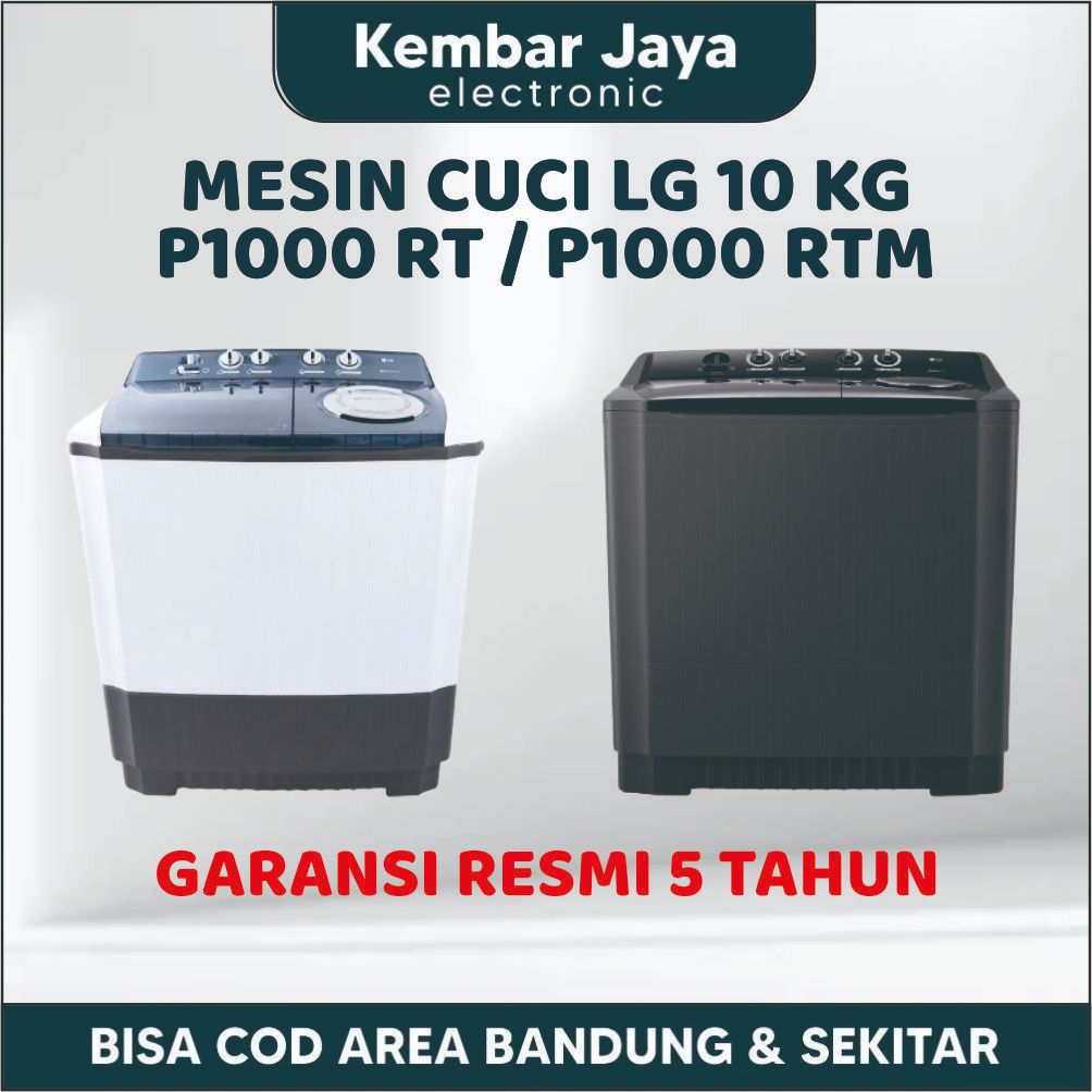 Jual MESIN CUCI LG 2 TABUNG KAPASITAS 10 KG LG P1000 RT / P1000 RTM ...