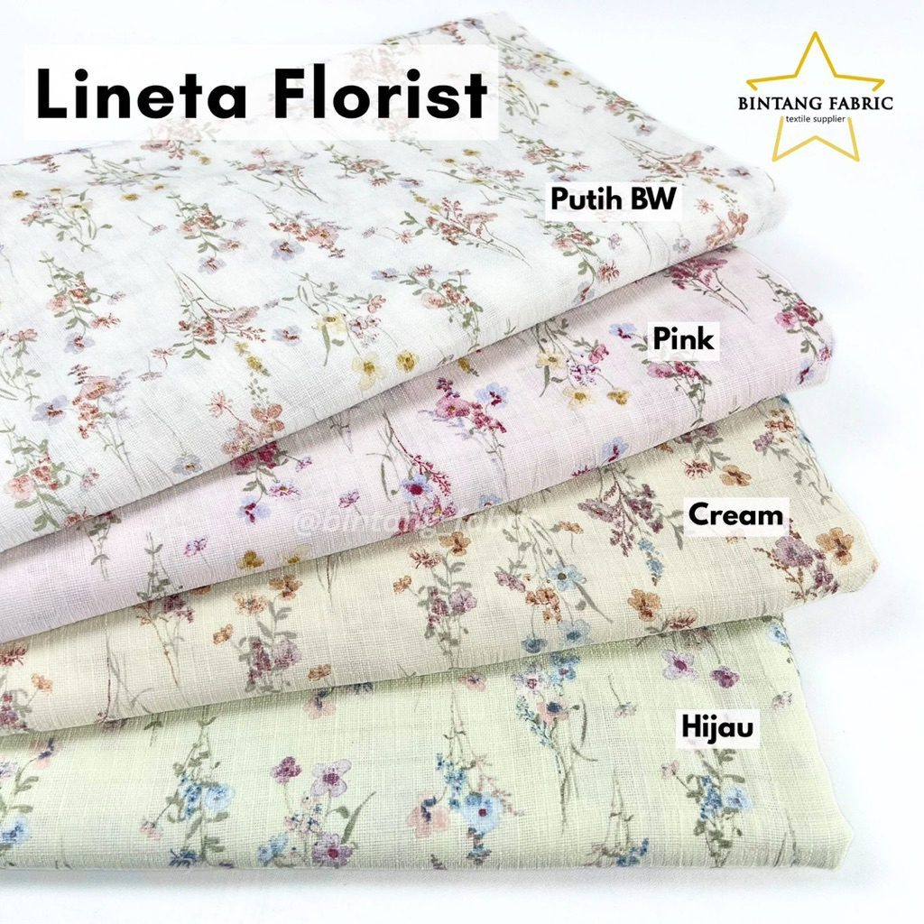 Jual Bahan Kain Pakaian Lineta Florist Bunga 0,5 Meter | Shopee Indonesia
