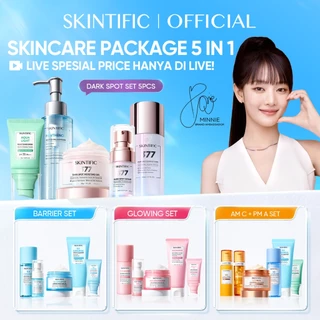[5PCS!!] SKINTIFIC- Full Series Skincare Set | 5X ceramide Serum Moisturizer Gel Toner Sunscreen Cleanser Mousse Facial Wash Day Night Cream Acner Glowing Barrier Calm Down Brightening Whitening Spot retinol Paket Set Bundle