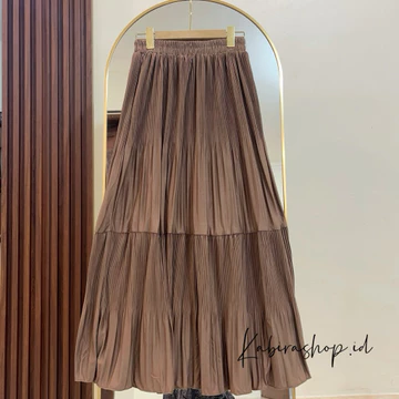 MILLY SKIRT Rok Plisket Lidi Mayung Susun 2 Rok Plisket Cabang Ruffle Pleated Skirt Layer