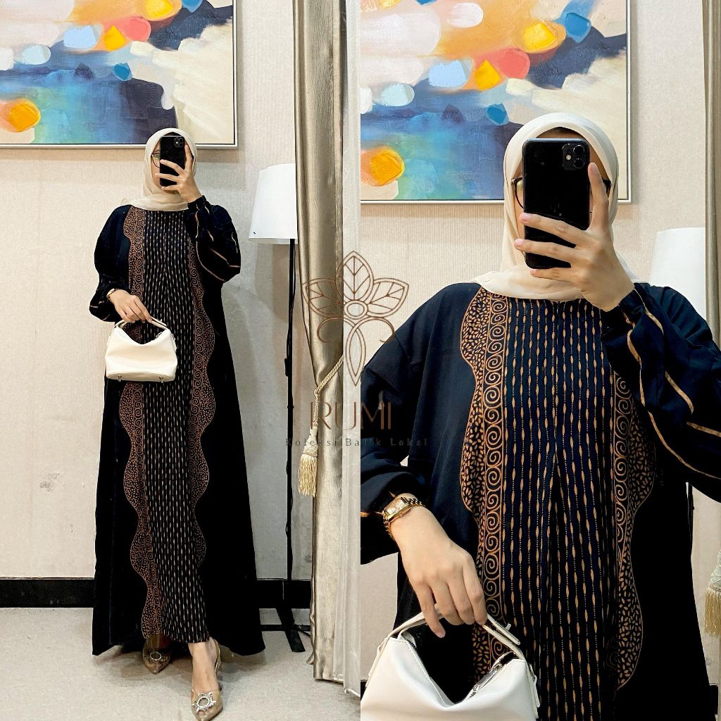 Gamis Jumbo SALMA pakaian muslim kekinian bahan rayon premium gamis acara formal
