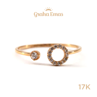 Graha Emas Cincin Emas Kuning Bentuk Round 17K - Yellow Gold Round Model Ring 17 Carat M1321