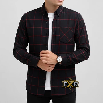 Kemeja Flanel Pria Lengan Panjang Unisex Motif Kotak Bahan Flanel Import Exrone