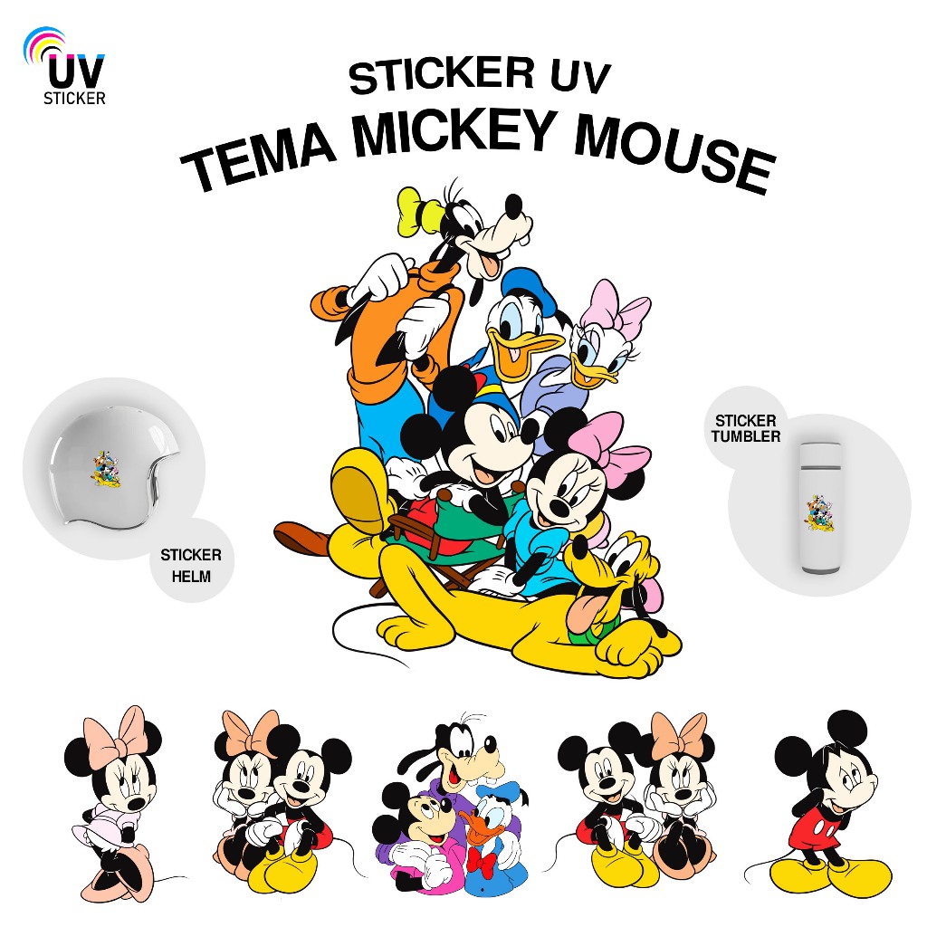 Jual STIKER UV - TEMA MICKEY MOUSE | STICKER UV, STICKER MOTOR, STICKER ...
