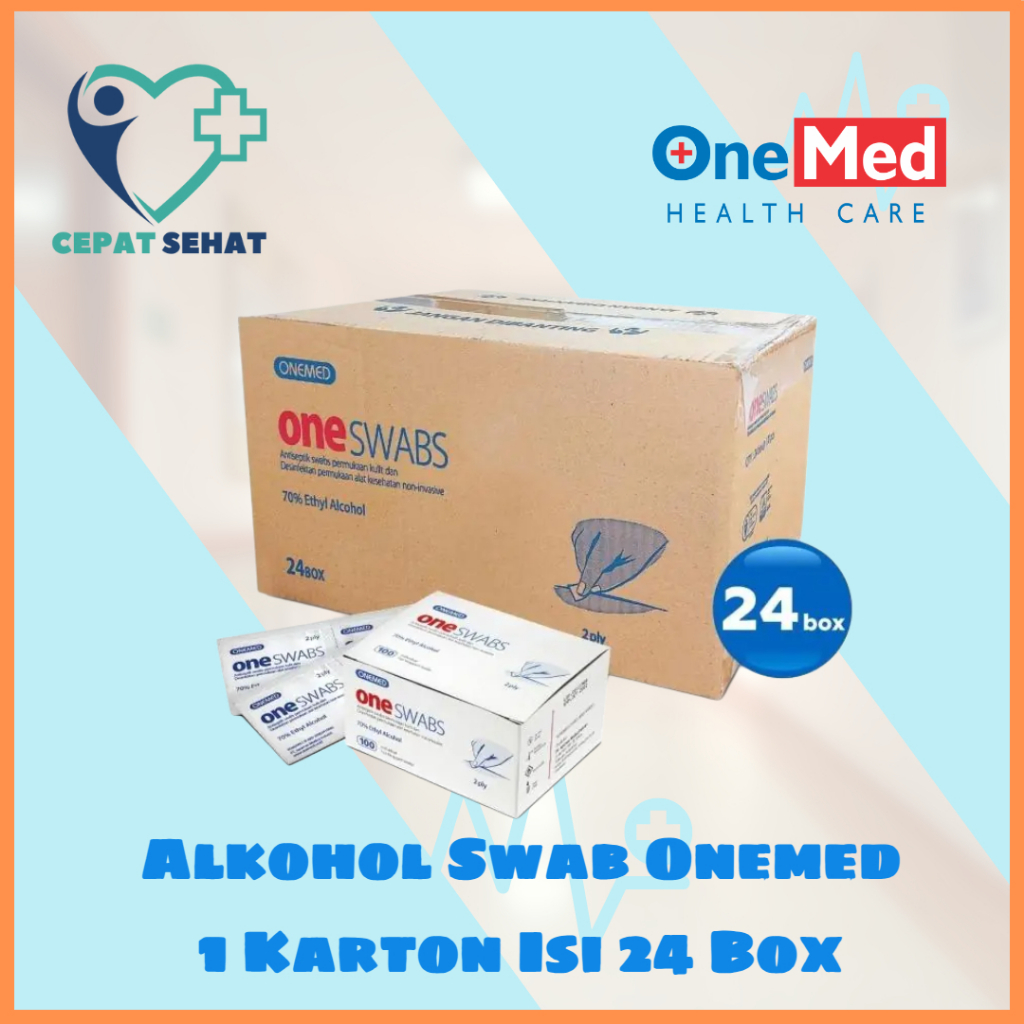 Jual OneSwab Tissue Alkohol swab Onemed Karton Isi 24 Box alcohol swab ...