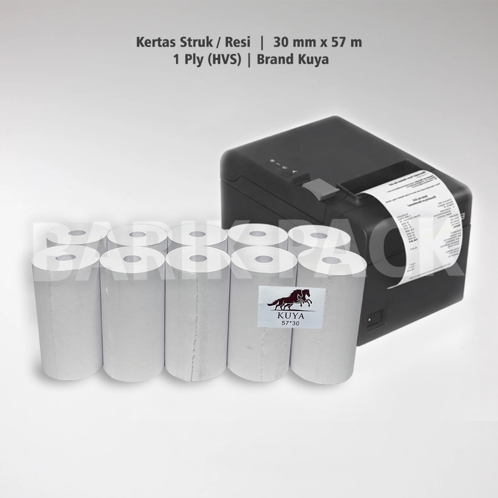 Jual Kertas Struk / Kertas Resi / Paper Roll Ukuran 1 Pack isi 10 Pcs ...