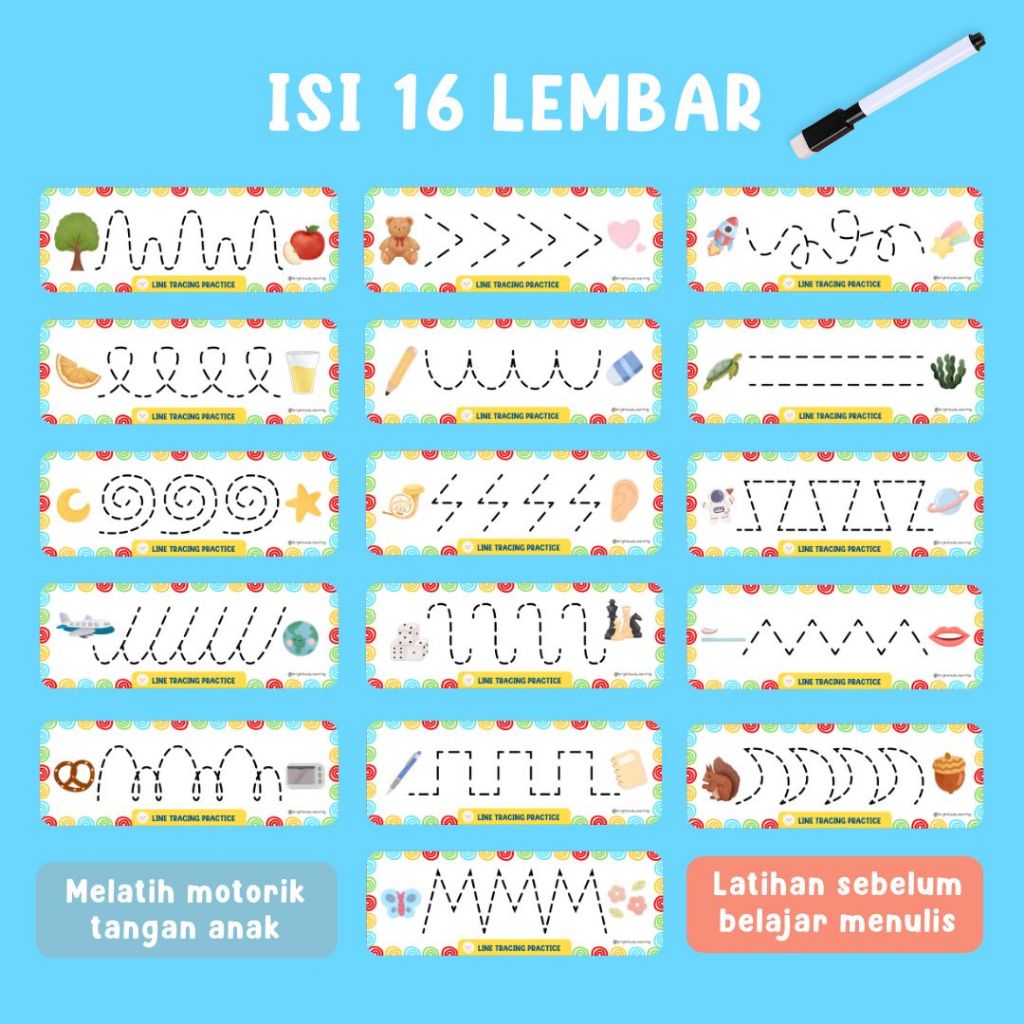 Jual Aktivitas Menulis Anak | Lines Tracing Activity | MAINAN ANAK ...