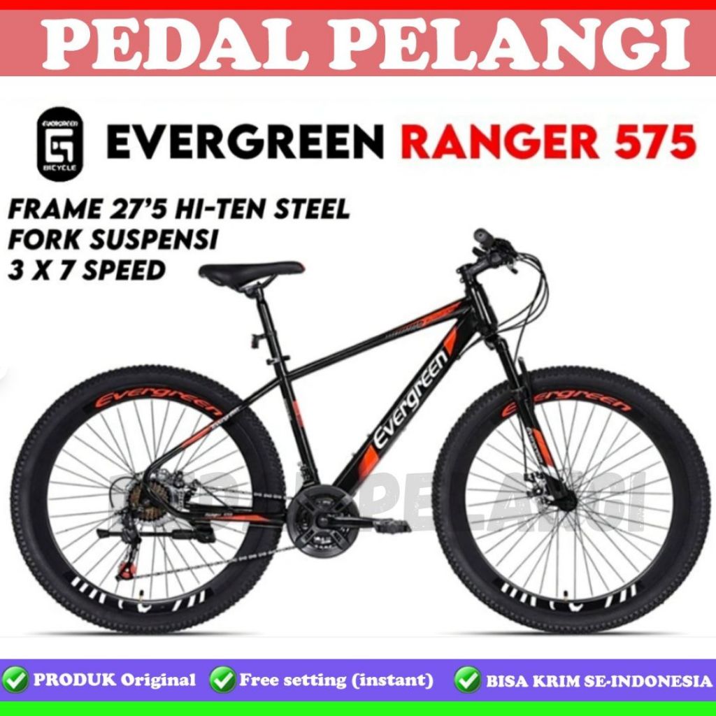 Jual Sepeda gunung MTB 27.5 Inch Evergreen Ranger 575 24 speed Double ...