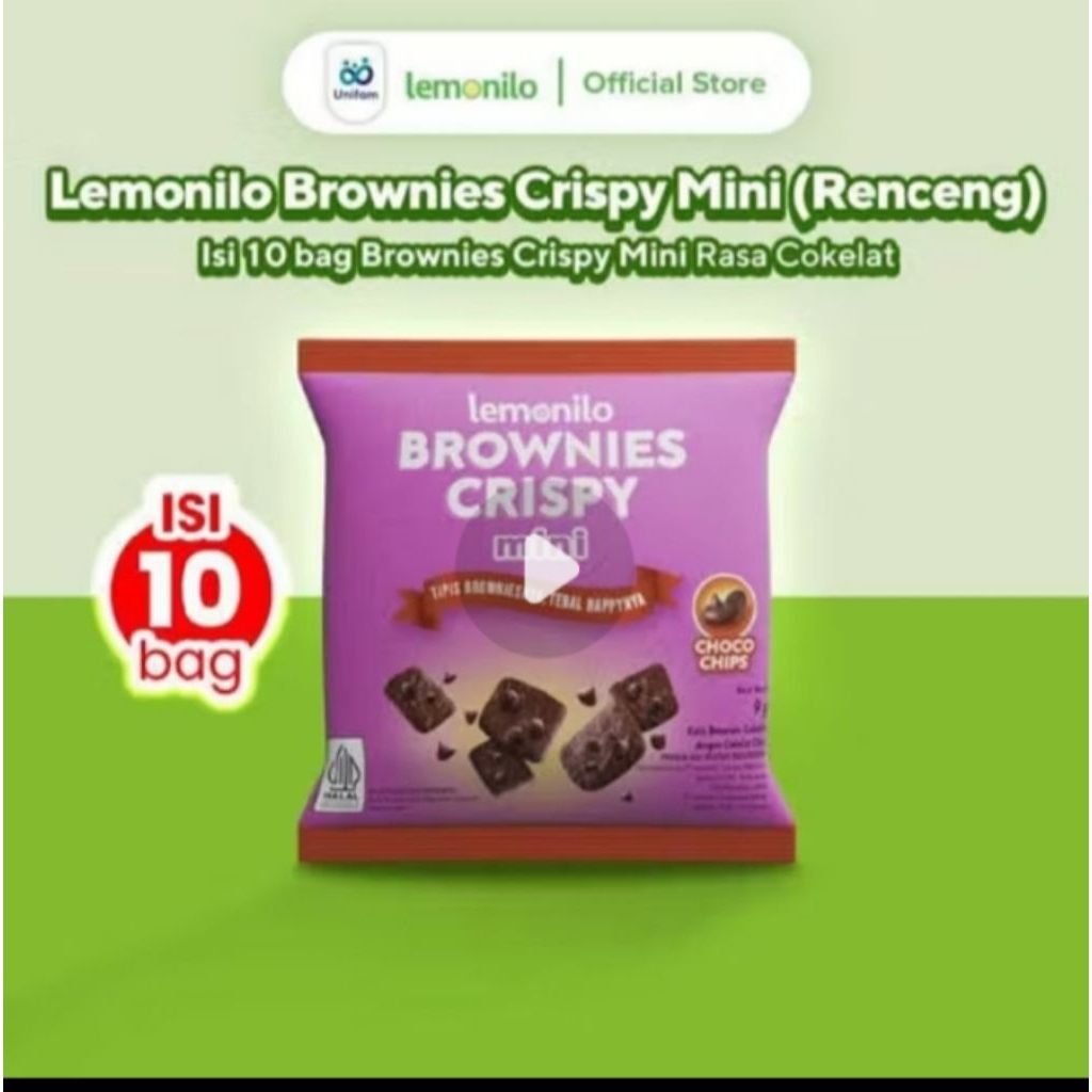 Jual Lemonilo Brownies Crispy Mini Chocochips pack 9gr | Shopee Indonesia