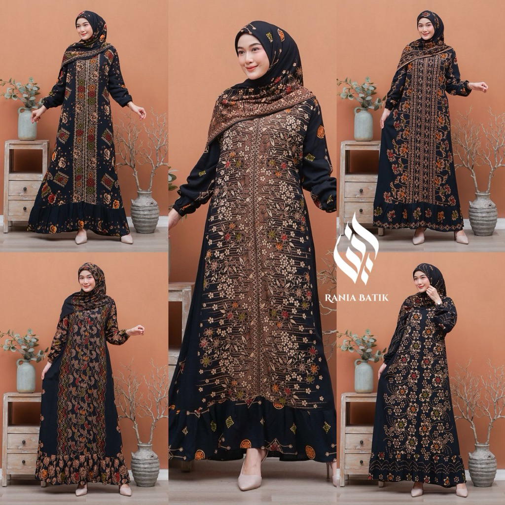 Gamis Rayon Twill Set Hijab Model Setorjoan Super Jumbo Ld 120