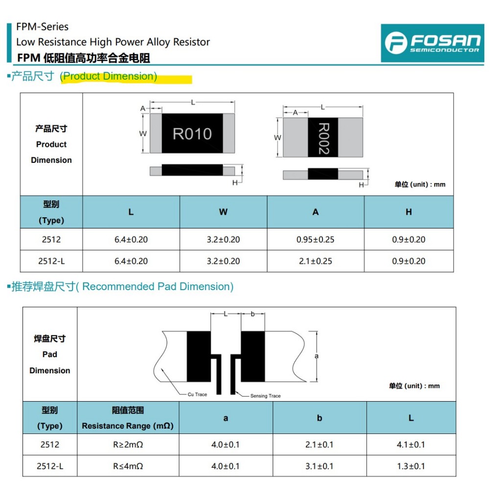 Jual 2mΩ 2512 3W ±5% ±50ppm/°C Current Sensing Shunt Resistor R002 2mR ...