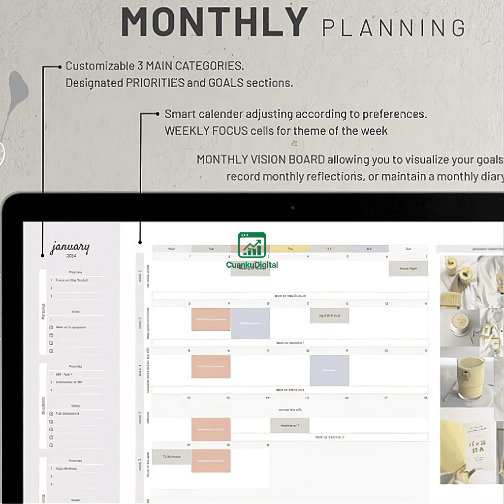 Jual Template Google Sheets Planner Digital Jadwal Harian Kalender ...