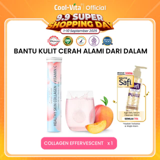 Coolvita Collagen Effervescent 1 Tube Besar isi 20 - Tablet Larut Minuman Kolagen + Vitamin C untuk membantu Mencerahkan Kulit, Mencegah Penuaan Dini, Menjaga Kesehatan - Original & BPOM