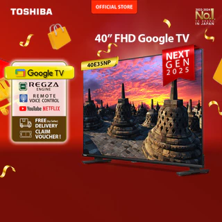 [FHD Google TV] [SPESIAL UNTUK INDONESIA] [KHUSUS ONLINE] Toshiba TV 40" FHD Google TV - Regza Engine PQ Technology Dolby Audio Remote Voice Control Wifi Bluetooth HDMI USB Digital DVB-T/T2 Signal Booster Sport Mode Optical Audio - 40E35NP