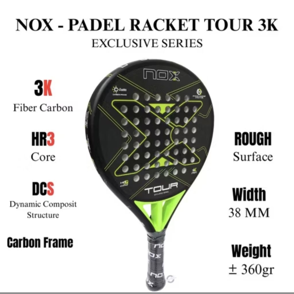 Jual [FREE!! PROTECTOR] Raket Padel Nox 3K Carbon Fibre Original ...