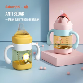 Sakumini Baby Botol Minum Sedotan Training PPSU 240ml Straw Cup
