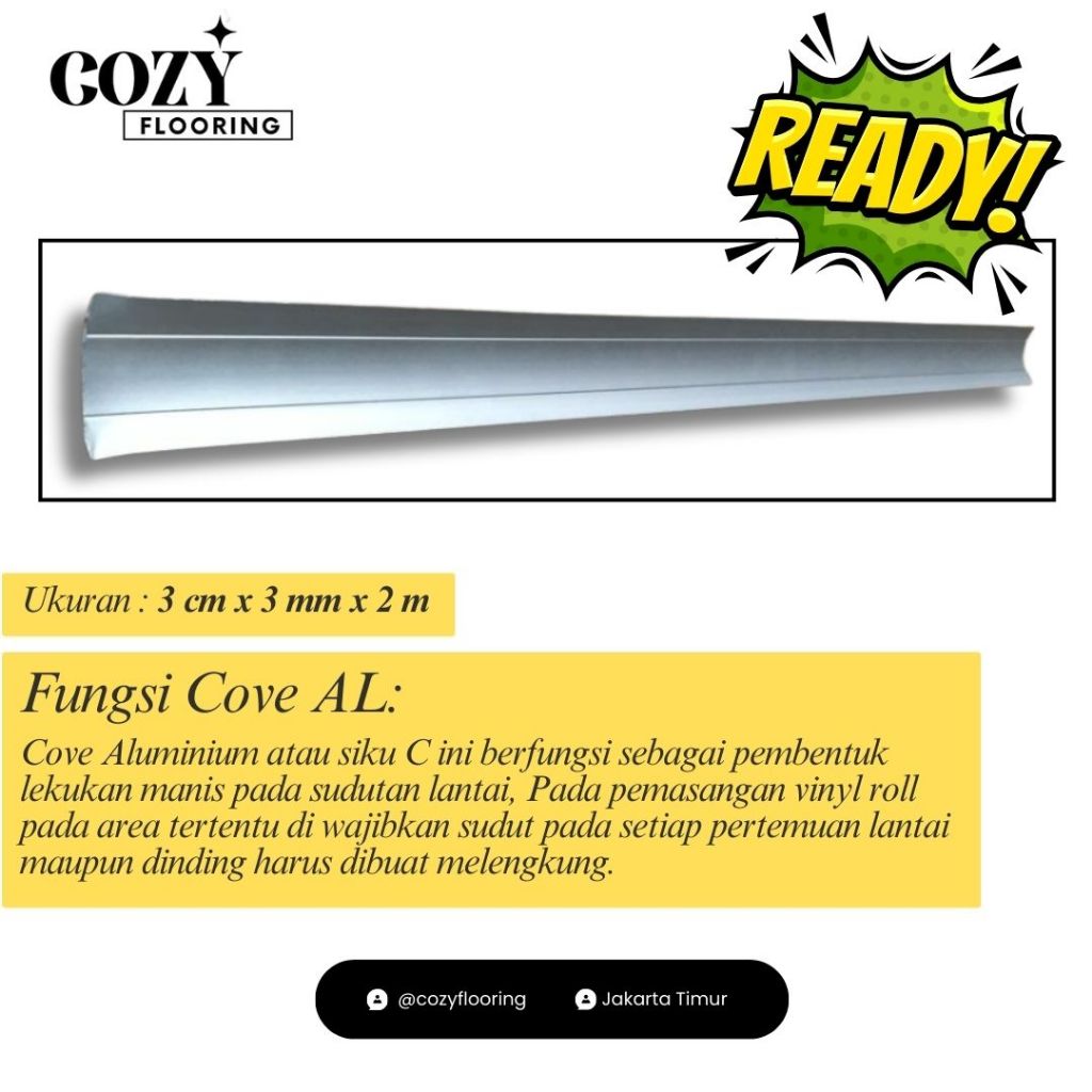 Jual List Lantai Capping AL dan Cove AL panjang 2 meter per batang ...