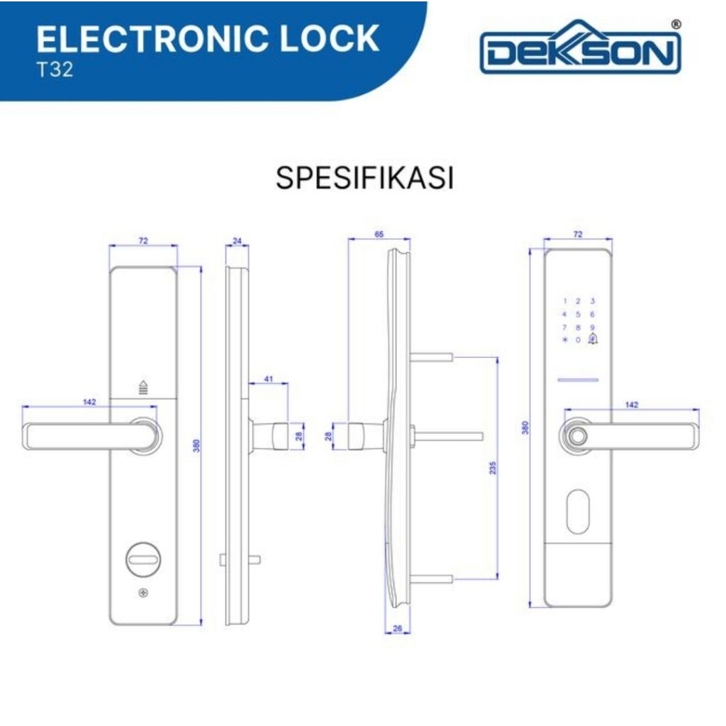 Jual Smartlock Digital Dekkson EL-T32 / Electric Door Lock Dekson ...