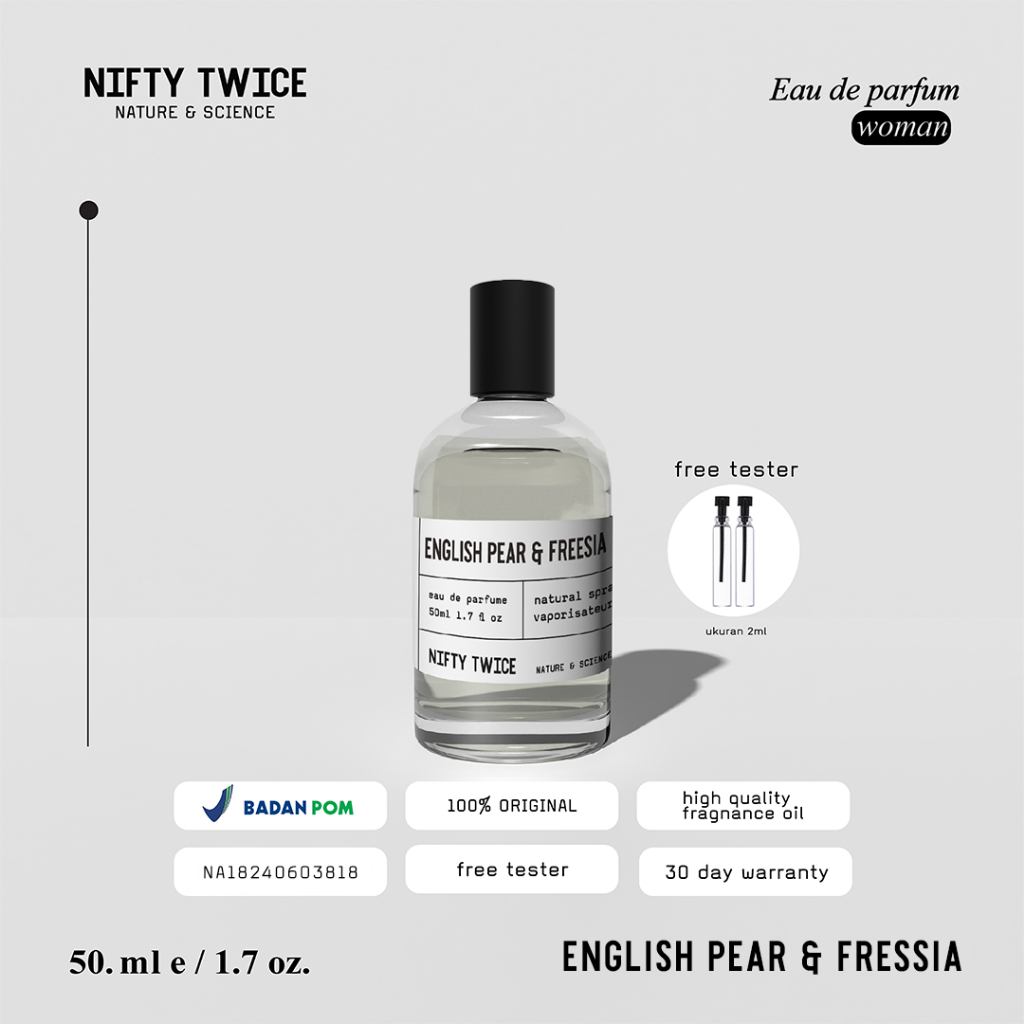 Nifty Twice - English Pear & Freesia Eau De Parfum Wanita | Wangi Floral Fruity Fresh