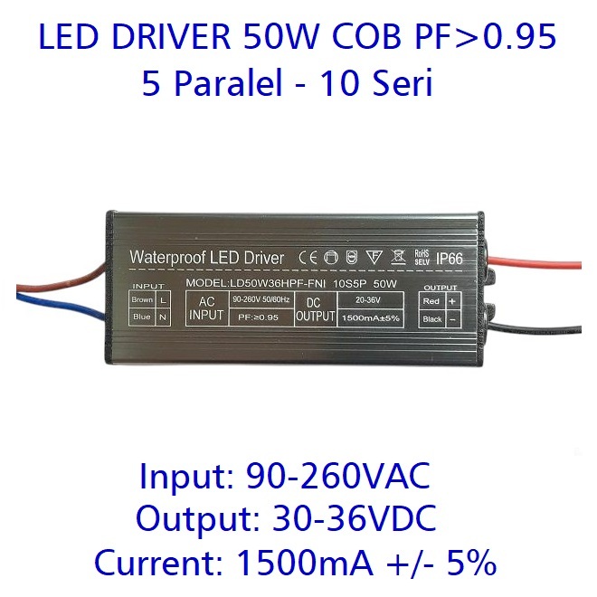 Jual Led Driver 50W 1500mA DC20-36V WP PF 0.95 | Shopee Indonesia