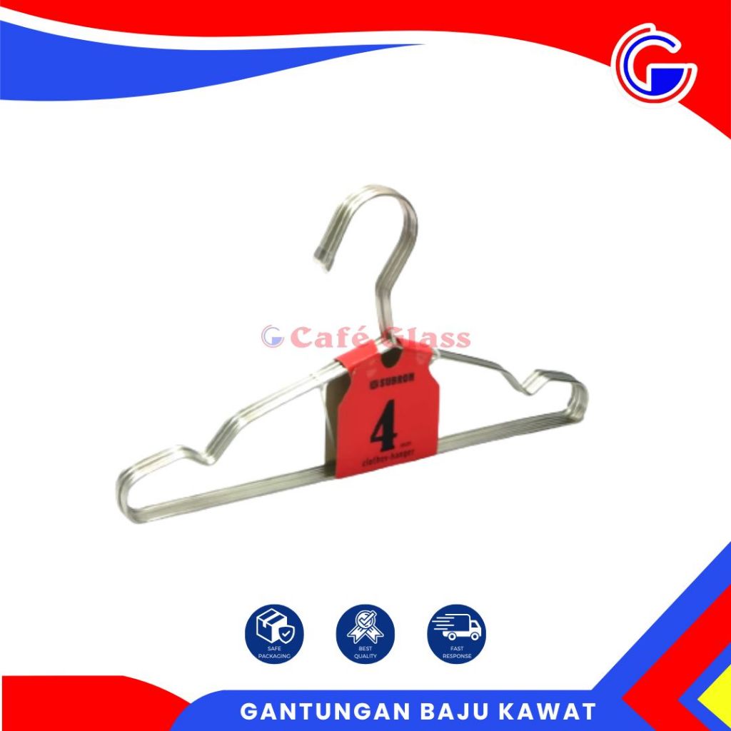 Hanger Baju Stainless Isi 6 Pcs I Gantungan Baju Besar I Hanger Pakaian Tebal I Ch-02 Hanger