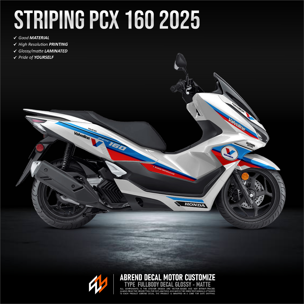 Jual Axedecal - Striping PCX 160 New 2025 Livery Valvoline Tri Color ...