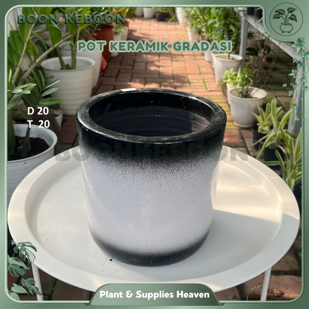 Jual Pot Keramik Gradasi Hitam Putih | Shopee Indonesia
