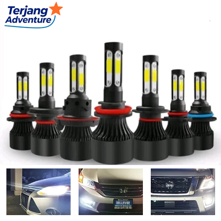 Lampu LED Depan Mobil X7 H4 H11 Lampu Utama Mobil Super Terang 48Watt Sepasang 2Pcs