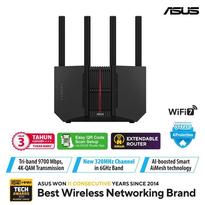 Jual ASUS ROUTER RT-BE92U WIFI 7 802.11BE BE9200 DUAL-BAND GIGABIT ...