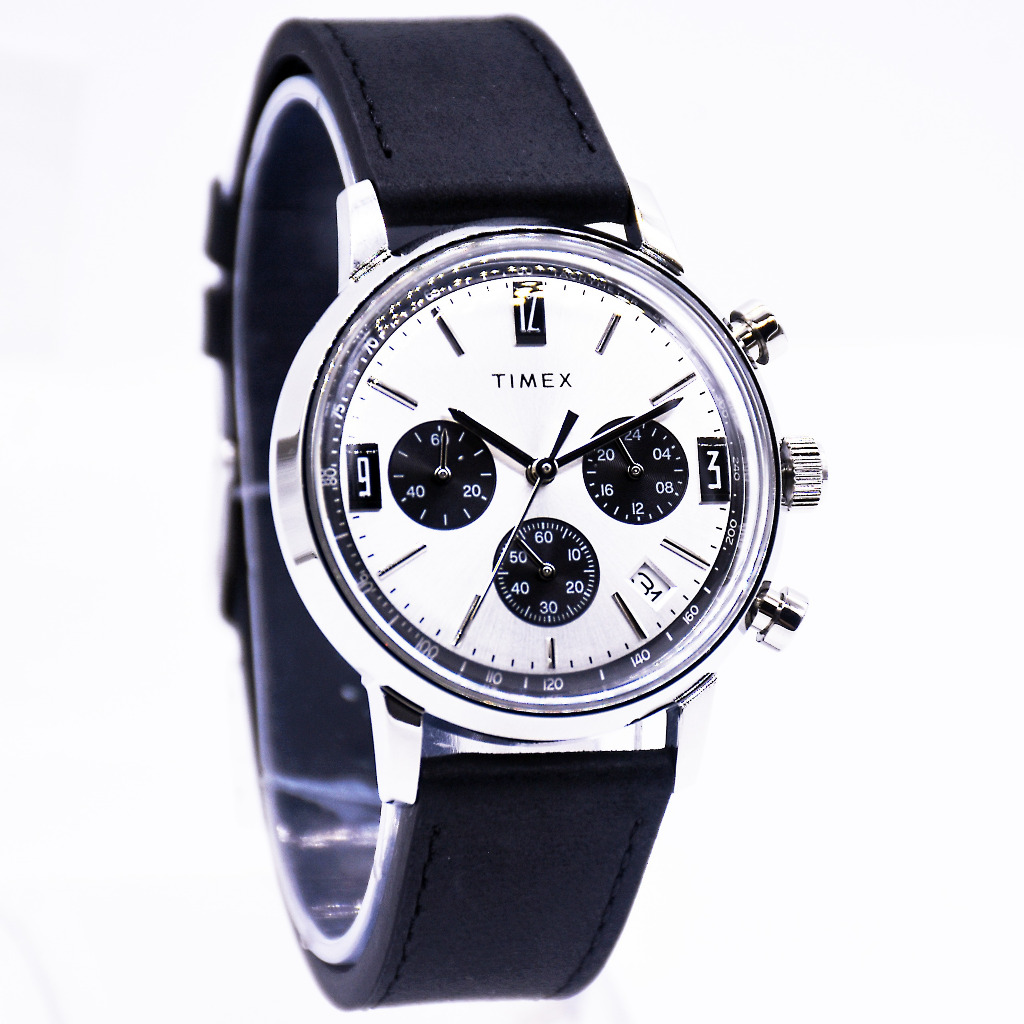 Jual Timex TW2W10300 Marlin Panda Chronograph Leather Black Jam Tangan ...