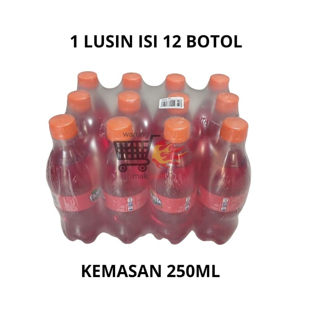 Jual Fanta merah strawbery kemasan 250ml harga 1 lusin isi 12 botol ...