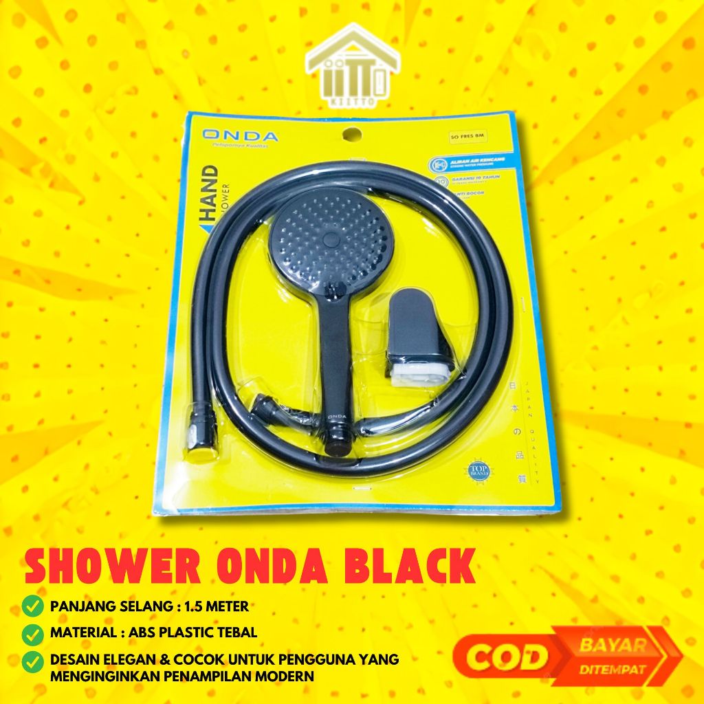 Jual HAND SHOWER SET ONDA SO FRES BM BLACK / SHOWER MANDI HITAM ONDA ...