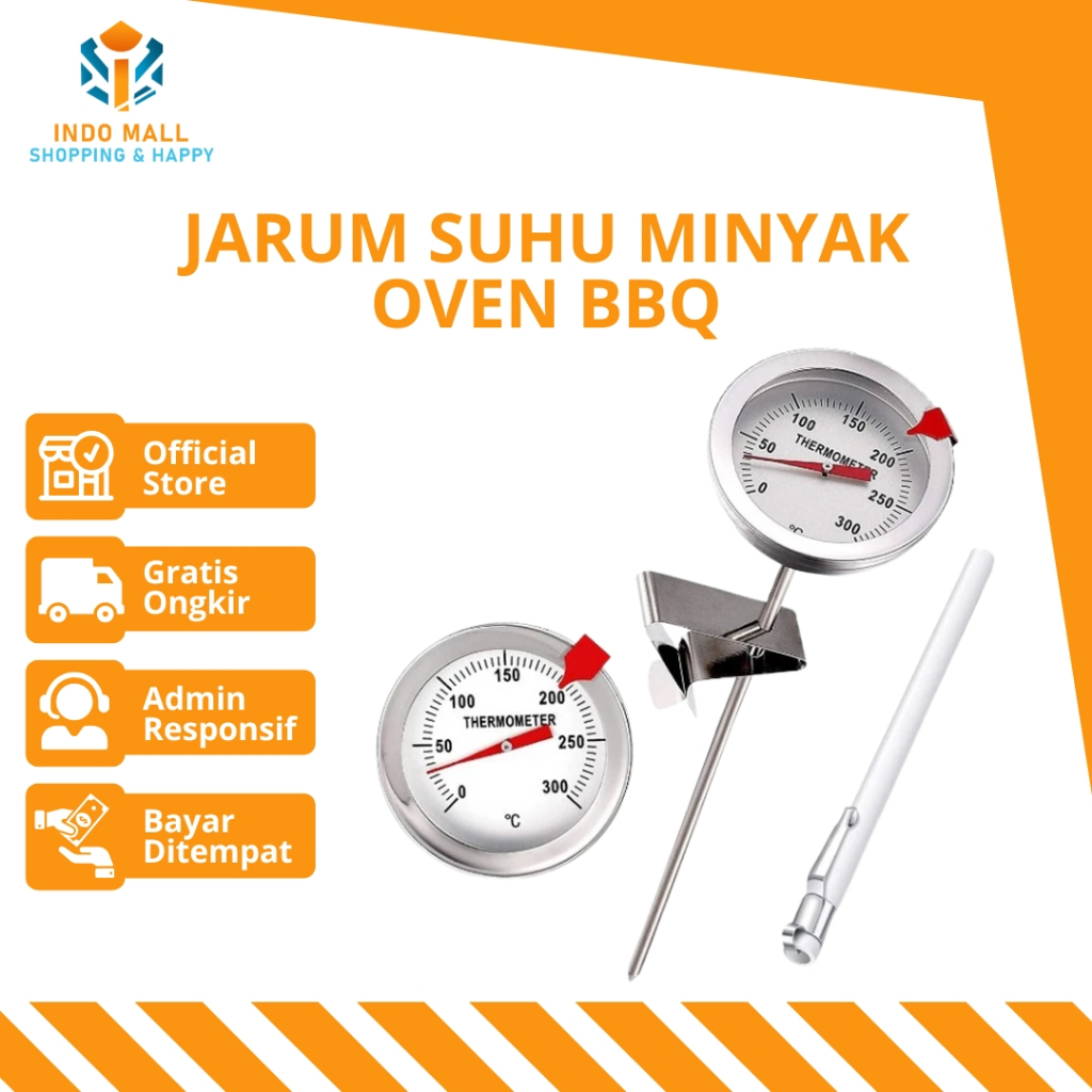 Jual Thermometer Stainless Jarum 15CM Suhu Minyak Oven BBQ Termometer ...