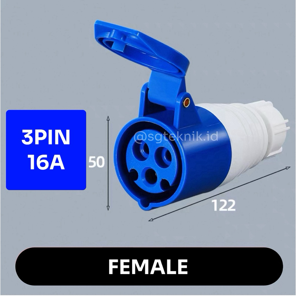 Jual STEKER GENSET INDUSTRI FEMALE SOCKET PLUG 3PIN 16A | Shopee Indonesia