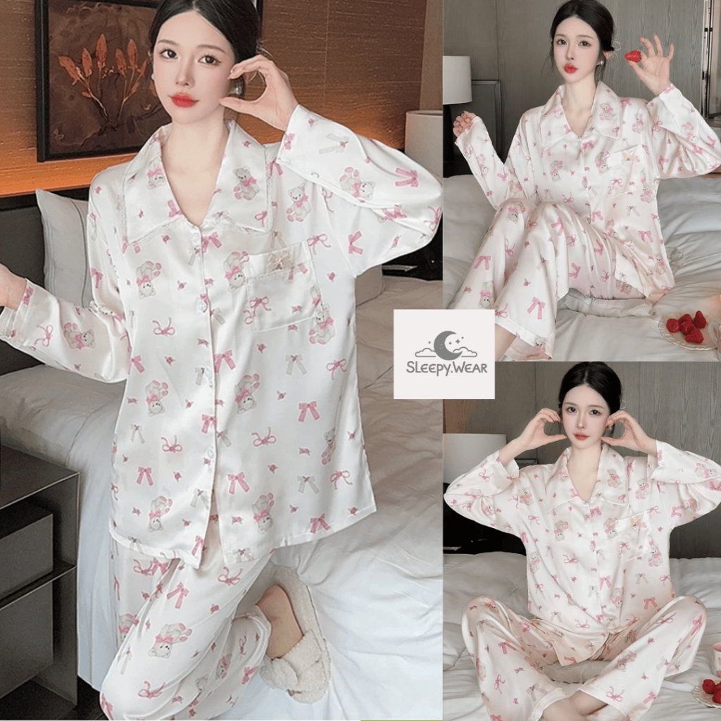 Jual SLEEPY COD Baju Tidur Lengan Panjang Setelan Oneset Wanita Piyama ...