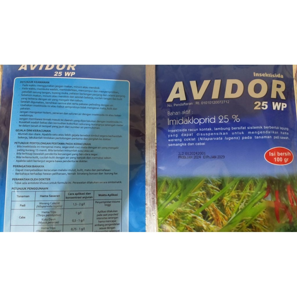Jual avidor insektisida 100 gram/avidor 25 wp 100 gram/avidor/avidor 25 ...