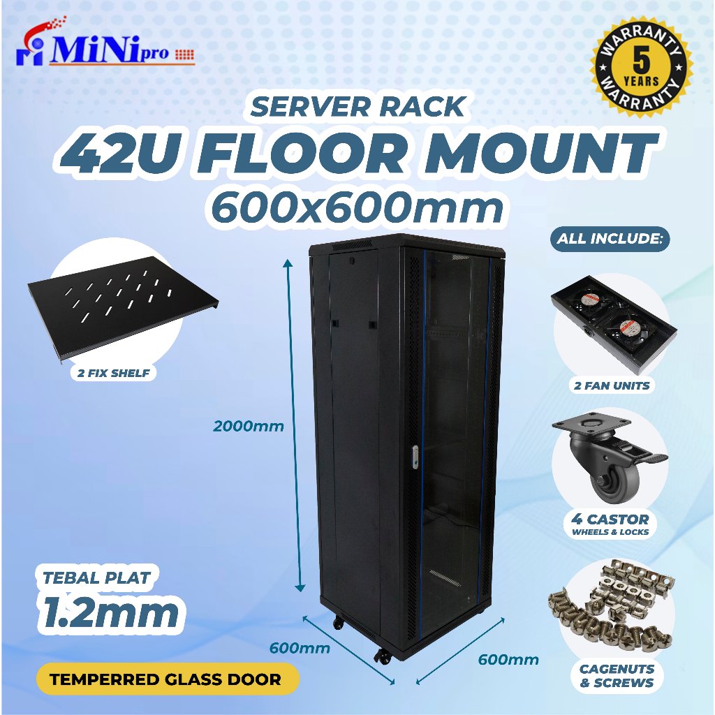 Jual Minipro Rack Server 42U 600x600mm Floor Mount Rack | Shopee Indonesia