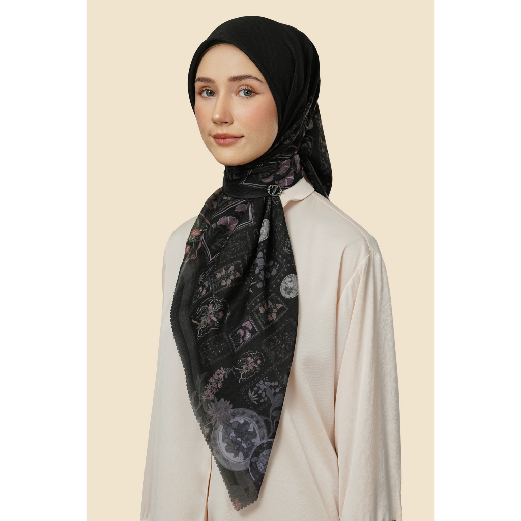 ZYTADELIA Naura Scraves Series Printed Scarf Hijab Segi Empat Hijab Aire Voile Hijab Premium Hijab Motif