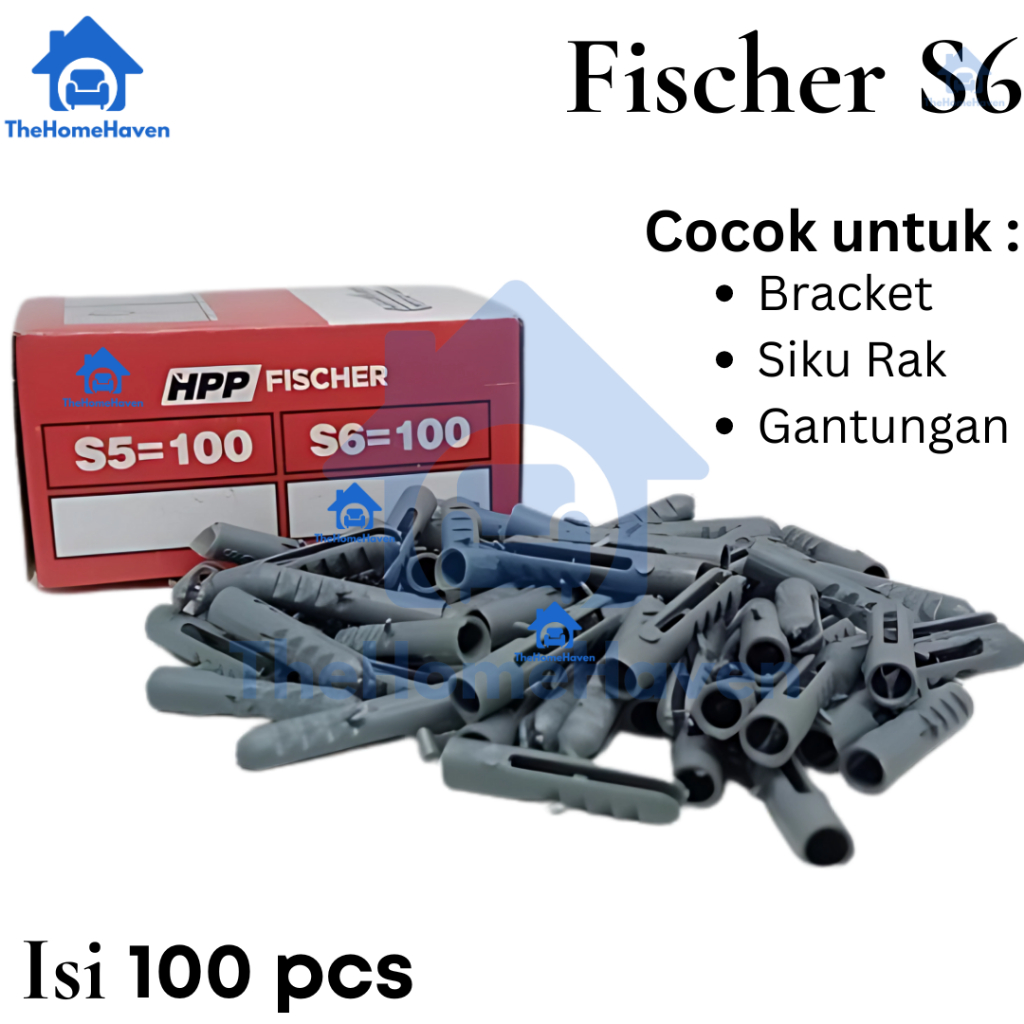 Jual [KOTAK] Dowel S6 Plug Tembok Beton Bata Sekrup Anchor Dinding ...