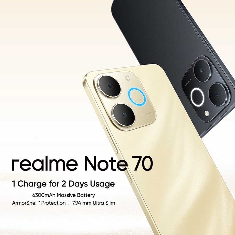 Jual realme Note 70 terbaru 2025 4/128GB 4/64GB IP54 Tahan Debu