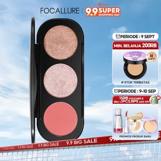 FOCALLURE Blush on Highlighter Eyeshadow 3in1 Palette