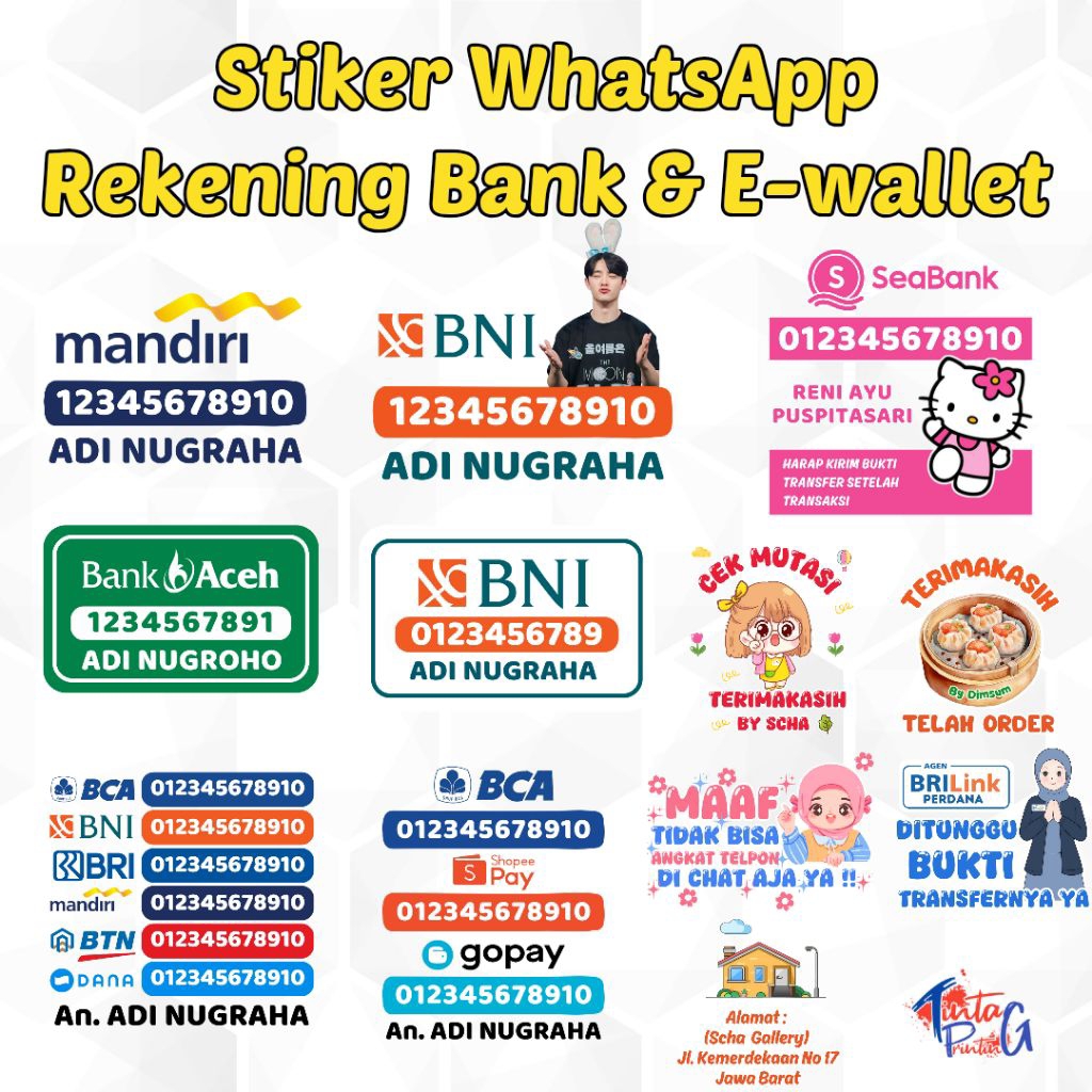 Jual Stiker WhatsApp Rekening Bank dan E-wallet | Shopee Indonesia