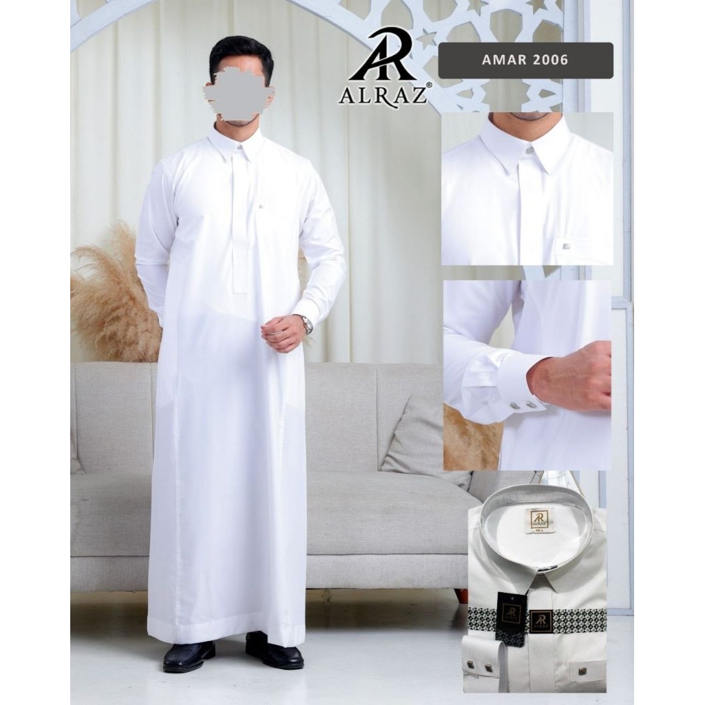 Jual ALRAZ Jubah Putih Edisi Lebaran Lengan Panjang | Shopee Indonesia