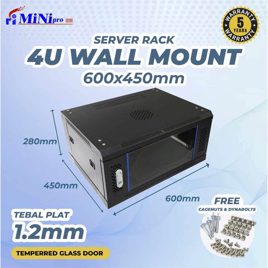 Jual Minipro Rack Server 4U 600x450mm Wall Mount Rack | Shopee Indonesia
