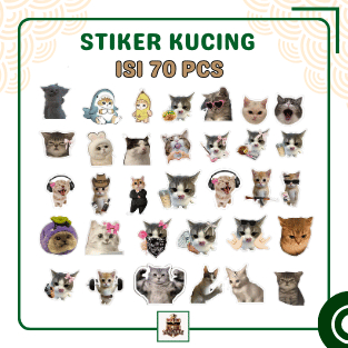 Jual Sticker Pack Kucing Lucu 4 Cm Isi 70 Pcs Paper Vinyl Waterproof ...