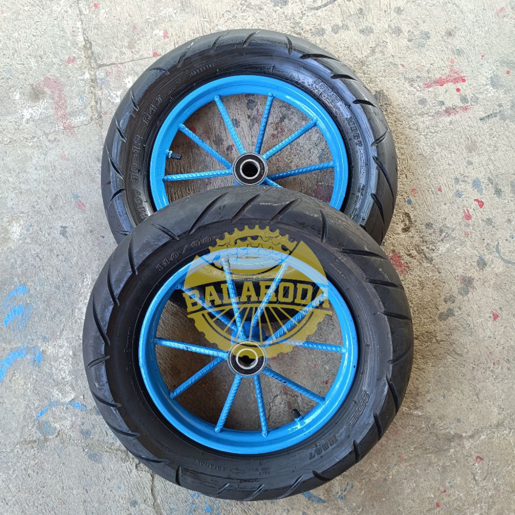 Jual Roda Gerobak Ring 12 1 Set Lengkap 2 Roda + As atau Tanpa As ...