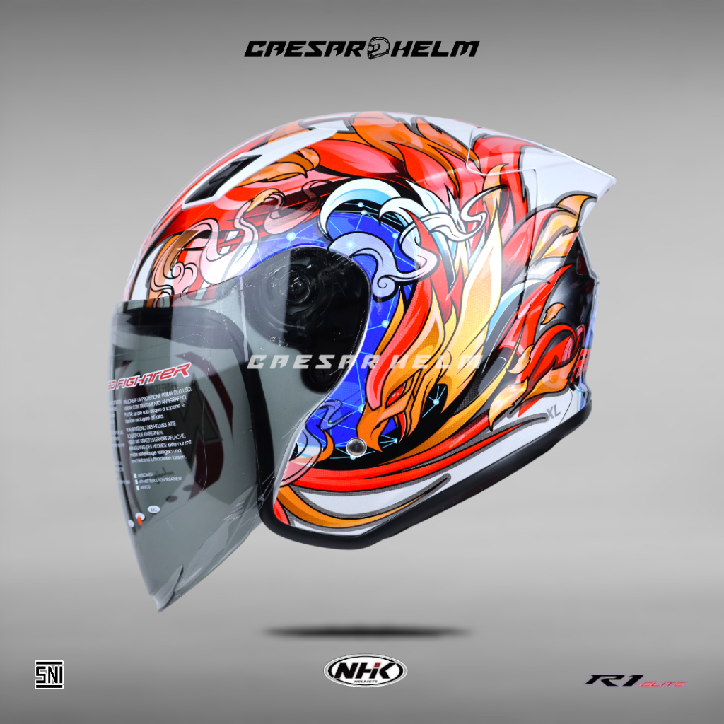 Jual NHK R1 Elite Alonso #8 - Star White - Helm Half Face | Shopee ...