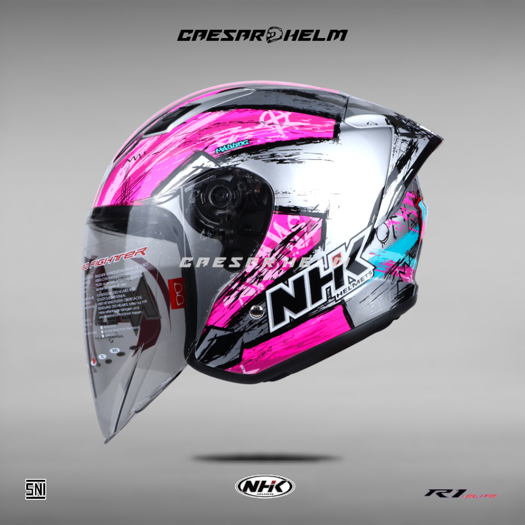 Jual NHK R1 Elite Rider Replika Archie - Chrome Silver - Helm Half Face ...
