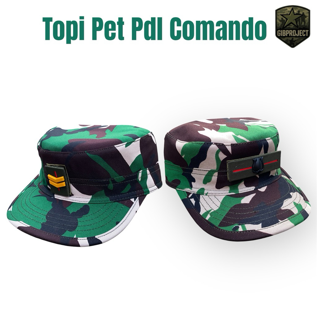 Jual Topi Pet Komando Loreng Malvinas Army / Topi tni Bahan Velbed ...