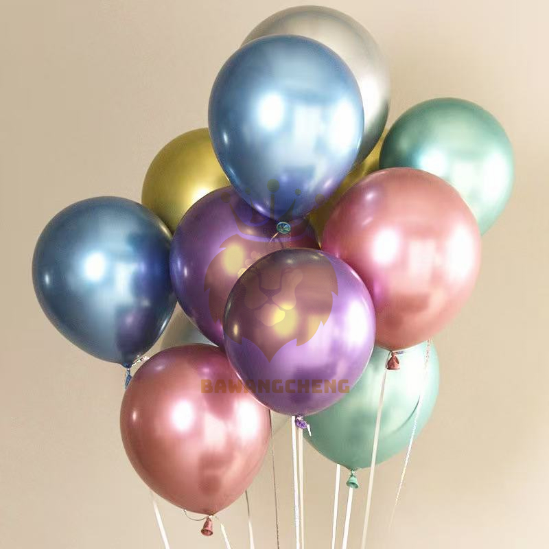BAWANGCHENG Balon Logam Tebal 10 Inch  Balon Lateks Dekorasi Pesta Ulang Tahun
